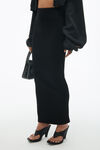 Alexander Wang black embossed logo maxi skirt