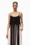 alexander wang fringe tank top in compact nylon black
