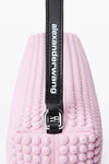 Alexander Wang pink lavender heiress flex bag in neoprene with 3d spikes