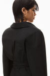 alexander wang button up dress in compact cotton black