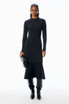 Alexander Wang charcoal ribbed long-sleeve dress in wool
