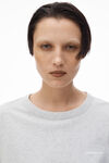 alexander wang long-sleeve tee in high twist jersey light heather grey