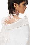 alexander wang layered bikini shirt in poplin swim white