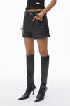 Alexander Wang black high-waist short in primal nappa lambskin leather