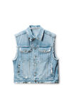Alexander Wang light powder blue regen indigo denim vest with hardware