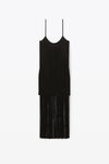 alexander wang 密织尼龙流苏迷你背心连衣裙 black