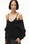PULLOVER WITH SATIN CAMI LAYER IN COTTON