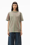 alexander wang plaster dyed logo tee in compact jersey kelly green combo