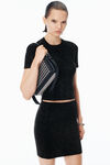 Alexander Wang black black wool-blend hotfix miniskirt