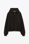 alexander wang 密绒拉链连帽衫 black