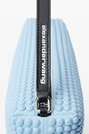 Alexander Wang chambray blue heiress flex bag in neoprene with 3d spikes