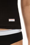 alexander wang racerback tank in ribbed cotton black