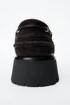 Alexander Wang chocolate mocassini da barca marroni in pelle scamosciata cerata carson