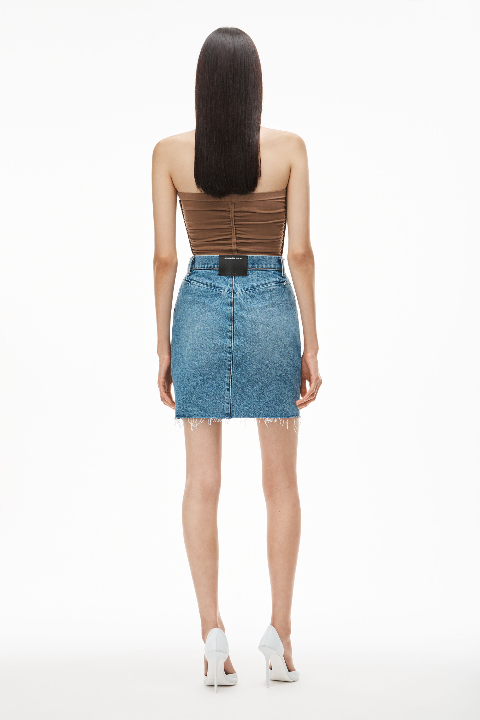 alexanderwang INVISIBLE ZIP MINI SKIRT 