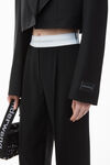 High-Waist Pleated Pant with Logo Elastic