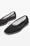 Alexander Wang black lina 珠链网眼布平底鞋
