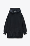 Alexander Wang washed black dropped waist hoodie dress