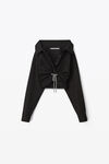 alexander wang cropped button up in cotton poplin black