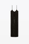 alexander wang fringe tank top in compact nylon black