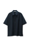 Alexander Wang black black laser-cut logo button up shirt