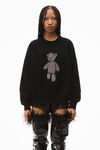 alexander wang crystal beiress pullover in boiled wool black