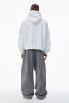 Alexander Wang white essential 毛圈布加大款中性徽标装饰连帽衫