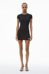 Alexander Wang black crystal hotfix short-sleeve loungewear minidress