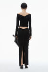 Alexander Wang black ruched maxi skirt