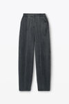 Alexander Wang charcoal 透明珠烫钻装饰羊毛斜纹布高腰长裤