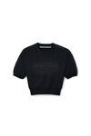 Alexander Wang washed black ブラック コットンブレンド シェニール ロゴ プルオーバー