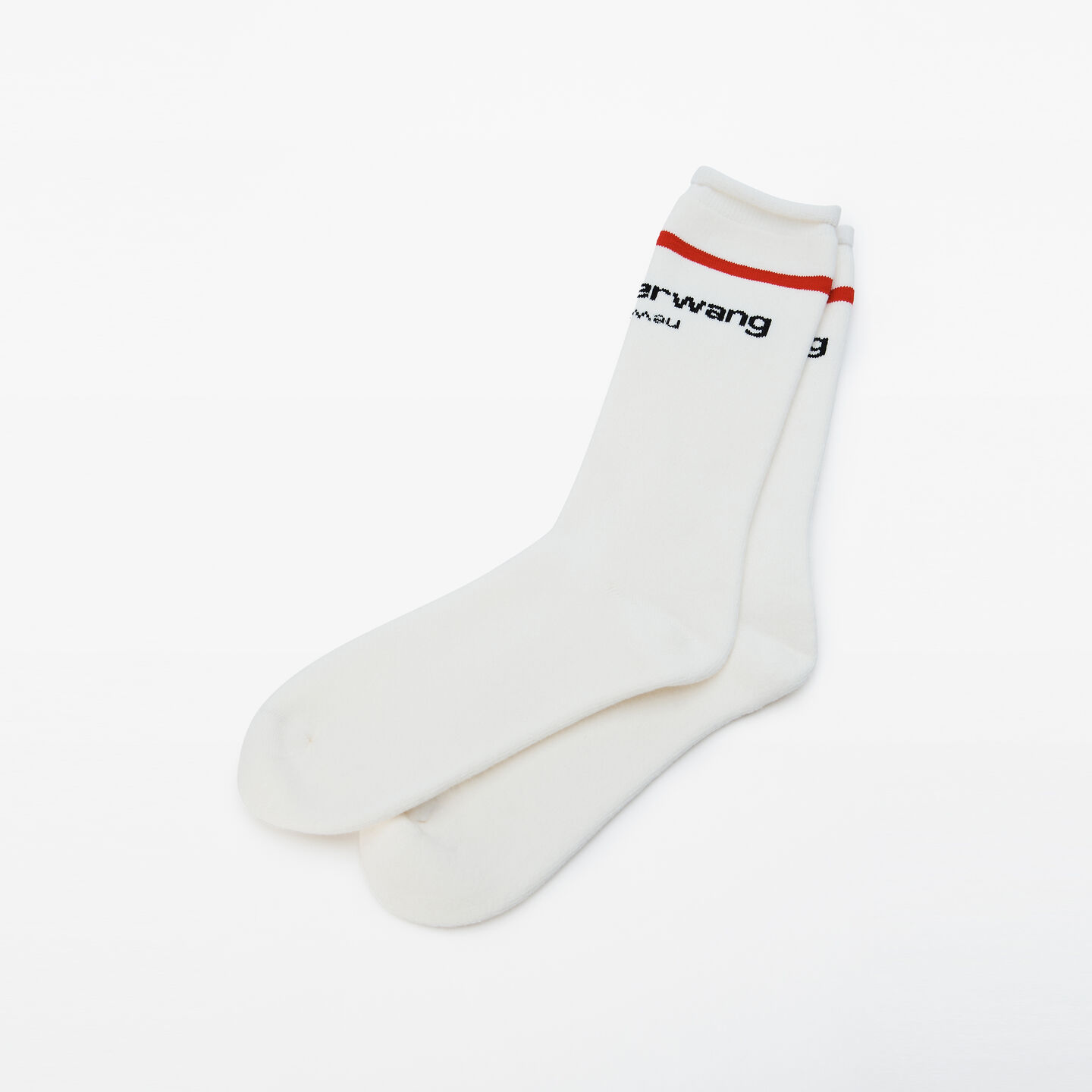 Alexander Wang Logo Sock In Cotton Terry In White