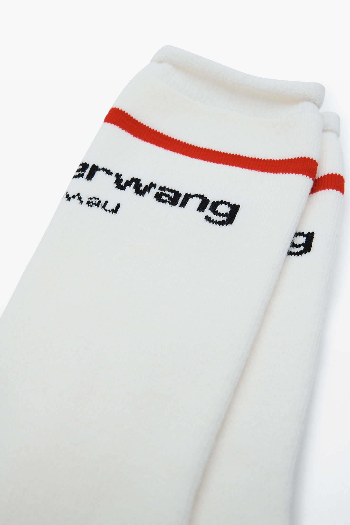 Alexander Wang Logo Sock In Cotton Terry In White