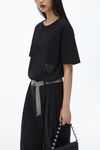 Alexander Wang black puff logo tee in cotton jersey