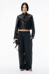 Alexander Wang black 黑色斜纹棉铰接式长裤