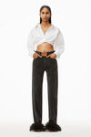 alexander wang cropped button down in compact cotton bright white