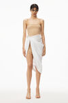 alexander wang asymmetrical skirt in stretch cotton white