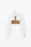 Alexander Wang camel/white pre-styled cami & cropped button up twinset