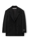 alexander wang giacca monopetto con dettagli trasparenti termoapplicati black