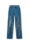 Alexander Wang deep blue ez 竖向徽标深蓝色牛仔裤