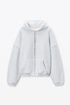 Alexander Wang light heather grey oversized logo embroidered hoodie in cotton