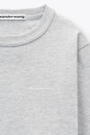 alexander wang essential平纹针织布增塑溶胶印花儿童长袖 t 恤 light heather grey