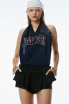 Alexander Wang navy deconstructed logo jersey top