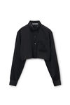 Alexander Wang black ブラック シルクシャルムーズ クロップドシャツ