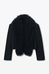 Alexander Wang black 蒙古毛短款西装外套