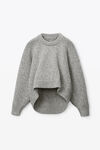 alexander wang drape back pullover in wool grey mouline