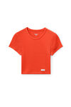 Alexander Wang fiery red 罗纹平纹针织布短款短袖 t 恤
