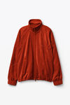 alexander wang track jacket in crushed velour red