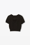 alexander wang short-sleeve tee in stretch knit black