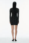 Alexander Wang washed black multi 花卉图案罗纹棉质迷你连衣裙