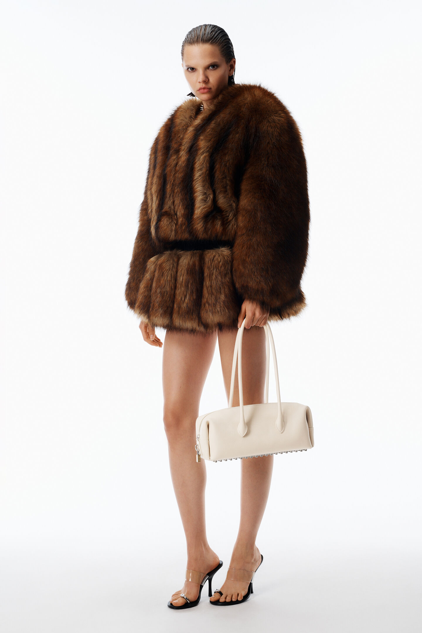 Alexander Wang Roux Top Handle Leather Medium In White